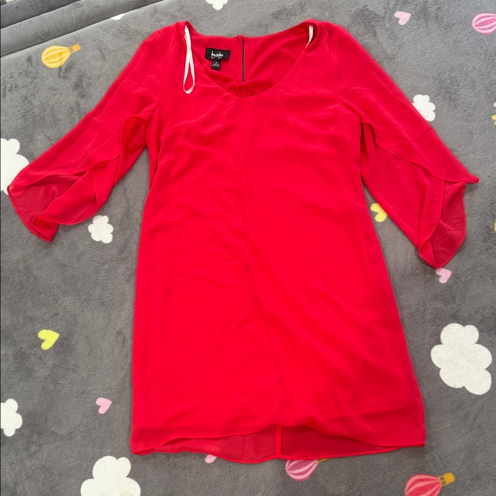 Bebe Scarlet Dress with Flared Sleeves